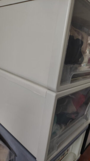 百露收纳箱抽屉式衣服透明整理箱家用衣物储物柜子衣柜塑料内衣收纳盒 加厚大号两个装 晒单图
