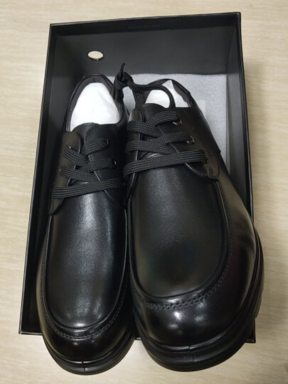 奥康（Aokang）男鞋男士商务休闲鞋英伦舒适低帮圆头系带皮鞋 黑色41码 晒单图