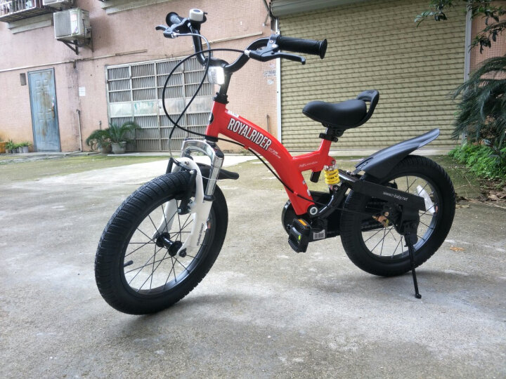 优贝（RoyalBaby）儿童自行车男女童车 避震型脚踏车山地车4岁-9岁 小飞熊16寸 红色 晒单图