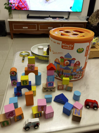 铭塔168粒城市积木儿童玩具木头木制质拼图男孩女孩大颗粒生日礼物 晒单图