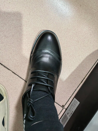 百丽男鞋商场同款牛皮系带婚鞋商务正装皮鞋3UX01CM5 棕色 41 晒单图