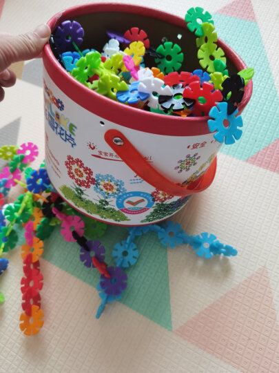 铭塔300片中号加厚雪花片塑料梅花积木拼插儿童早教玩具男孩女孩礼物 晒单图