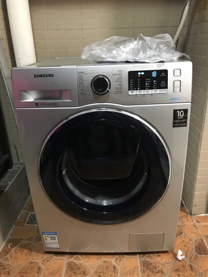 三星（SAMSUNG）8公斤超薄滚筒洗衣机全自动 安心添 泡泡净洗 WW80K5210VS/SC 银 晒单图