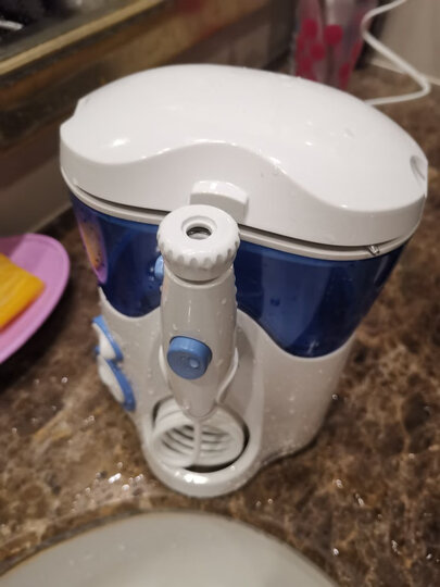 洁碧(Waterpik)冲牙器/水牙线/洗牙器/洁牙机 非电动牙刷 家用台式超效型蓝白款 WP-100EC 晒单图