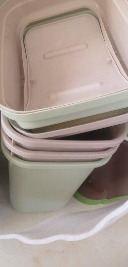 汉世刘家 长方形翻盖分类垃圾桶厨房卫生间大号创意摇盖垃圾筒家用垃圾桶 蓝色12L 晒单图