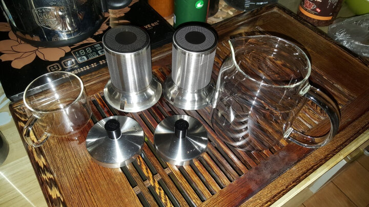 尚明(samaDOYO)耐热玻璃茶壶泡茶壶不锈钢过滤家用大容量泡茶器加厚茶具套装 1200ml配茶盘(送2杯) 晒单图