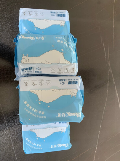 舒洁（Kleenex）湿巾湿厕纸家庭装40片*10包 私处清洁可冲马桶卫生湿巾 晒单图