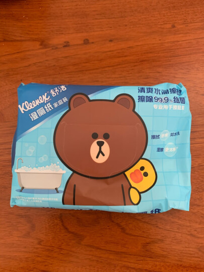 舒洁（Kleenex）湿巾湿厕纸家庭装40片*10包 私处清洁可冲马桶卫生湿巾 晒单图