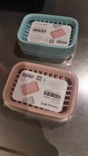 茶花 网格肥皂盒双层沥水香皂盒（两个装）颜色随机 晒单图