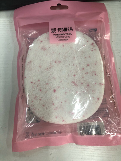 妮卡(NIKA)海藻精华洗脸扑洁面扑NK0012(卸妆触感柔软深层清洁) 晒单图