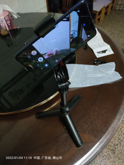 毕亚兹 无线蓝牙自拍杆 抖音快手直播拍照支架 支持苹果XS Max/R/7/8P/手机/华为P30/小米8se/9 D48-粉色 晒单图