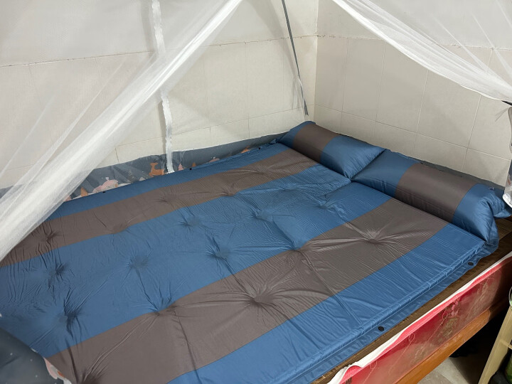 狼行者 户外双人加厚自动充气垫帐篷防潮垫加宽午休睡垫 LXZ-4029 蓝色 晒单图