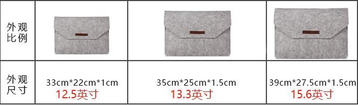 很奇怪，客服发我的是下图尺寸，收到手一量，12.5寸的是33*25的