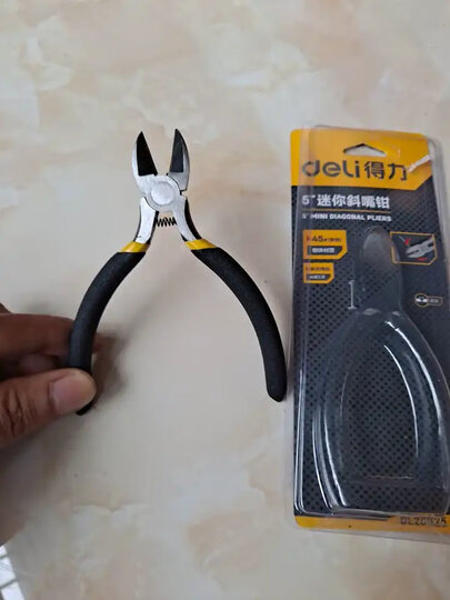 得力(deli) 迷你钳模型钳高达模型剪水口钳耳机维修工具电子剪钳电子钳4.5英寸 DL2705 晒单图
