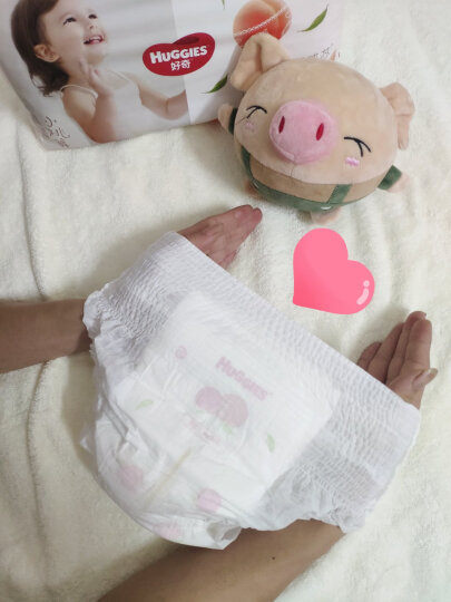 好奇（Huggies）铂金装成长裤M60片(6-11kg)中号婴儿尿不湿小桃裤超薄透气拉拉裤 晒单图