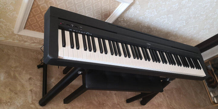 雅马哈电钢琴P145数码88键成人儿童重锤智能电子钢琴P48升级款 P145黑+定制木架三踏板 晒单图