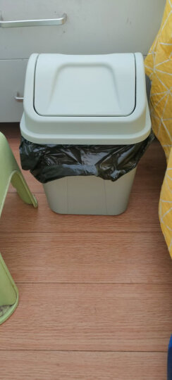 汉世刘家 垃圾桶家用客厅厨房翻盖大号卫生间厕所分类带盖垃圾筒纸篓 浅绿色10L 晒单图