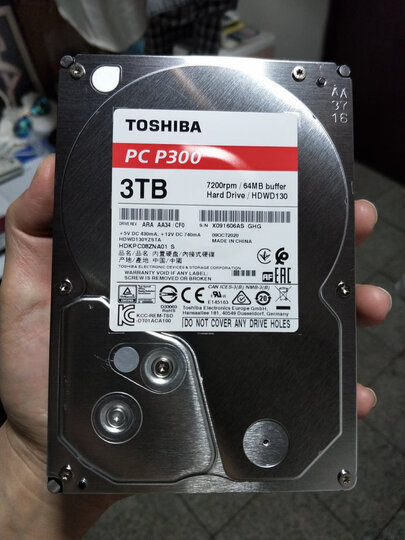 东芝(TOSHIBA)6TB 128MB 7200RPM 台式机机械硬盘 SATA接口 X300系列(HDWE160) 晒单图