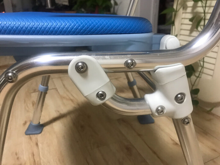 一期一会（日本品牌）铝合金洗澡椅洗澡凳老人孕妇防滑可折叠沐浴椅浴室凳 带扶手靠背 SBF-10 蓝 晒单图