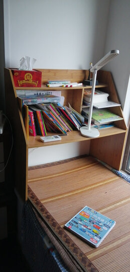 木以成居 电脑桌 大学生宿舍桌子上下铺带收纳书架床上书桌懒人笔记本桌写字台 白色LY-4001W 晒单图