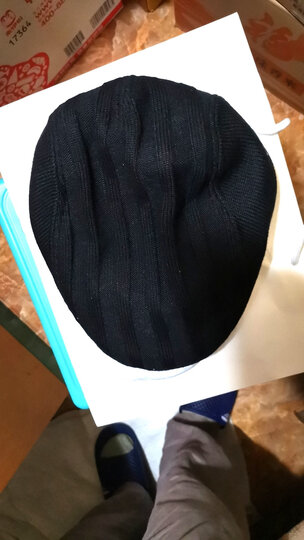 帽子男冬天韩版时尚针织鸭舌帽秋冬贝雷帽画家前进帽 黑色58CM 大小帽围 晒单图
