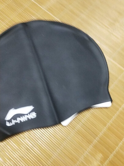 李宁 LI-NING 长发硅胶防水游泳帽 男女士泳帽 LSJK808黑色 晒单图