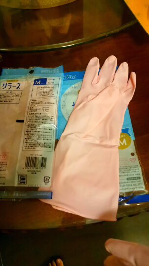 SP SAUCE日本进口洗碗手套薄洗衣服手套防水橡胶手套家务清洁护手皮手套厨 粉红色M号 1双 晒单图