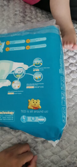 泰迪熊Teddy Bear呼吸特薄纸尿裤L22片(9-14公斤)婴儿尿不湿 晒单图