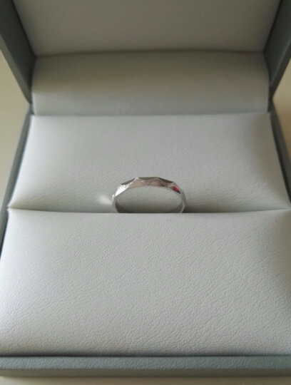 谢瑞麟（TSL）铂金戒指Pt950白金戒指结婚对戒戒指女戒素圈AF233 15号手圈 晒单图