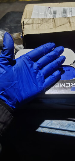 爱马斯（AMMEX）一次性丁腈手套乳胶丁腈耐油工业实验室食品级餐饮加厚家务清洁 GPNBC丁腈手套100只(小码/S码) 晒单图