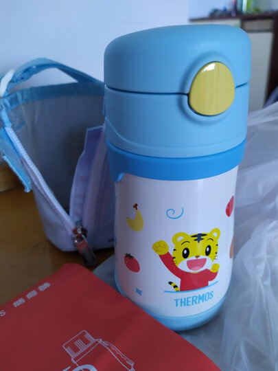 膳魔师THERMOS 儿童水杯保温杯吸管杯学饮杯便携防漏不锈钢杯 305ml BS5353L BL 晒单图