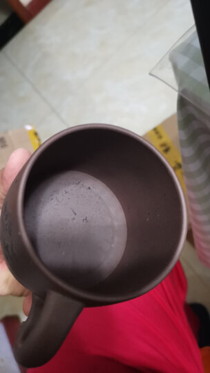 尊壶 紫砂杯茶杯手工茶具茶水分离水杯子商务办公礼品茶器倒把四件杯 清水泥清香荷花 晒单图