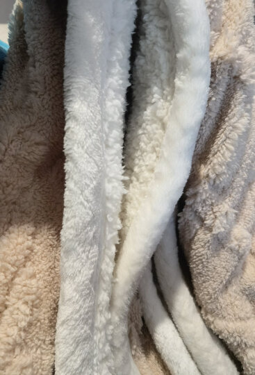 九洲鹿 毛毯家纺 秋冬加厚保暖贝贝绒毯 加绒休闲毛毯灰色 150*200cm 晒单图