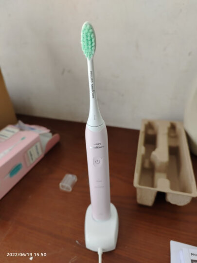 飞利浦(PHILIPS) 电动牙刷 成人声波震动牙刷 小羽刷 2种模式 温和清洁 HY1200/18 英伦绿 晒单图