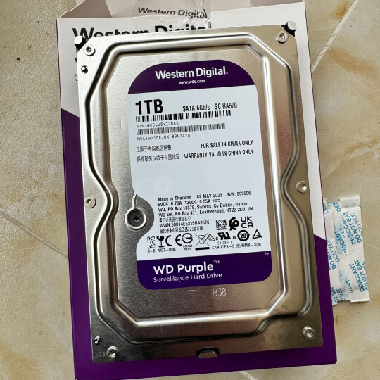 西部数据 监控级硬盘 WD Purple 西数紫盘 1TB CMR垂直 64MB SATA (WD10EJRX) 晒单图