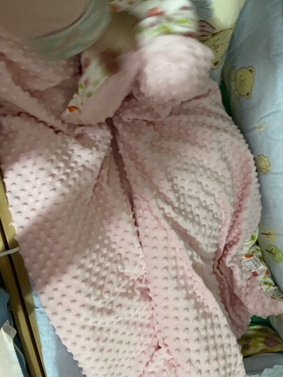 好孩子婴儿被子冬季纯棉豆豆幼儿园被子儿童被子空调被四季通用新生儿被 纯瑕时刻豆豆毯120*100cm 粉色 晒单图