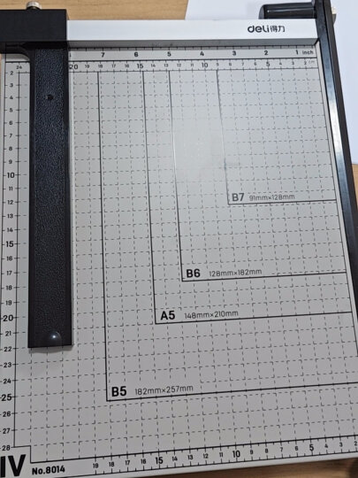 得力(deli)  钢质切纸机/切纸刀/裁纸刀/裁纸机/裁纸铡刀/裁纸器300mm*250mm 晒单图