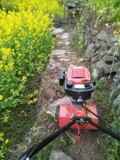 沙巴特新式汽油微耕机大马力小型家用四冲程松土机耕地机多功能田园管理翻土机翻地机开沟除草旋耕机耕田机 6.5马力标配版+行走轮+加宽刀+除草刀 晒单图