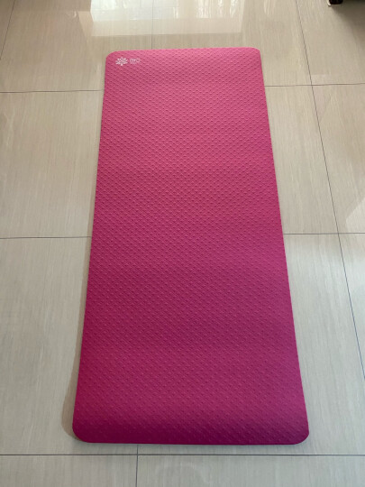 奥义 瑜伽垫 15mm加厚防滑健身垫 185*80cm（赠绑带+网包）加宽加长男女运动垫子 玫红 晒单图
