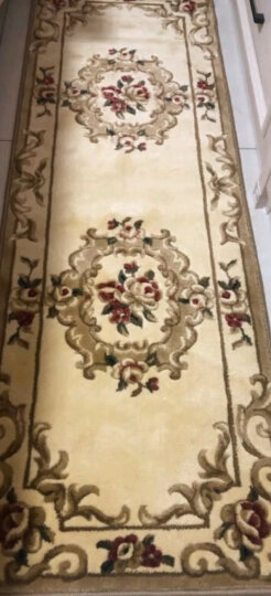 万腾 卧室地毯床边毯 加厚手工剪花长方形厨房地毯进门玄关长条房间飘窗毯 2040W驼色 0.6米x1.8米 晒单图