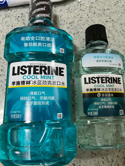 李施德林Listerine漱口水冰蓝劲爽清新口气深层清洁500mL*3减少细菌含漱液 晒单图