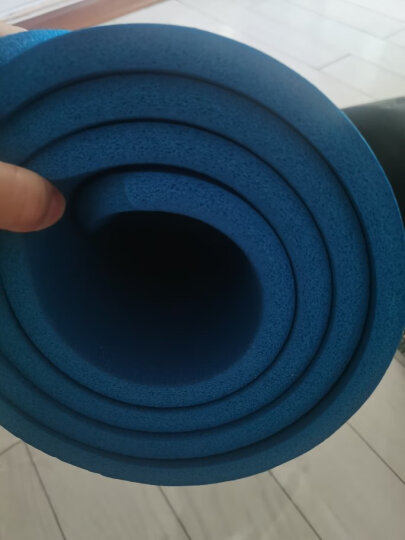 奥义瑜伽垫 加厚15mm舒适防硌健身垫 高密度防滑加长男女运动垫子 深蓝（含绑带网包） 晒单图