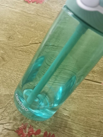 美国contigo康迪克塑料水杯锁扣运动吸管杯750ml蓝色HBC-ASH010 晒单图