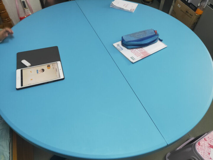 方杰 折叠圆桌餐桌酒店大圆桌面家用桌子户外便携式塑料餐桌吃饭桌 1.8米12-14蓝 加固 晒单图