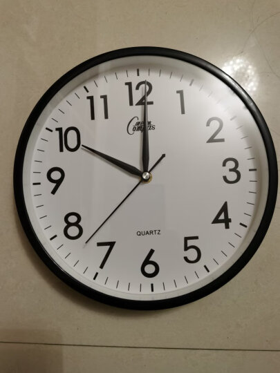康巴丝（Compas）挂钟 创意简约钟表客厅石英钟表挂墙时钟 c2855 黑色 晒单图