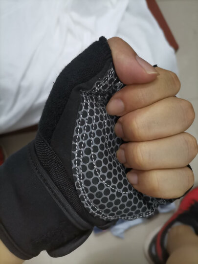 曼迪卡威健身手套运动手套拉单杠器械训练引体向上撸铁半指护具护腕 镂空升级款粉色女款M号 晒单图
