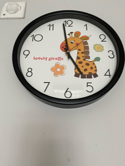 摩门（Momen）挂钟 创意客厅卧室 12英寸挂表时钟卡通长颈鹿儿童可爱插画石英钟 晒单图