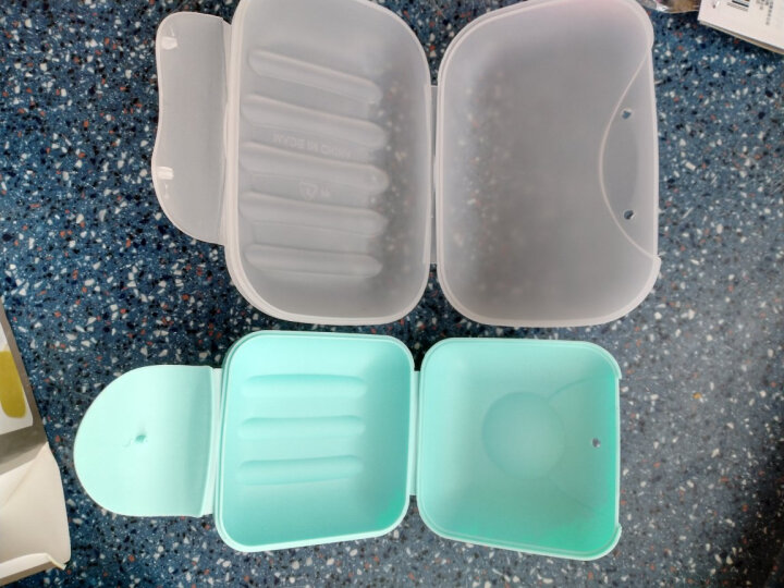JAJALIN 带盖可携带旅行香皂盒 锁扣便携手工皂盒塑料肥皂盒 白色 晒单图