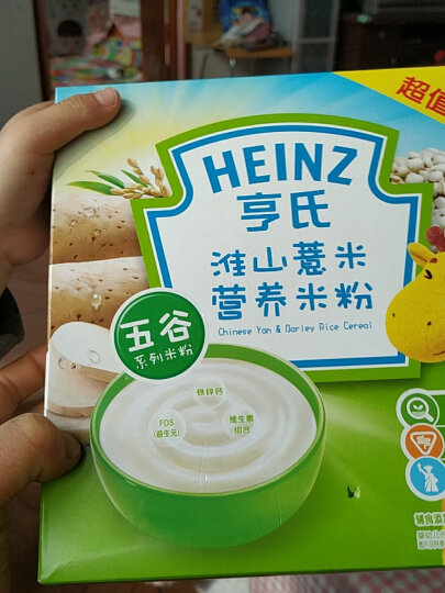亨氏 (Heinz)2段 婴幼儿辅食  淮山薏米含益生元 宝宝米粉米糊 400g (辅食添加初期-36个月适用) 晒单图