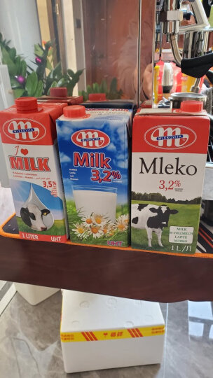妙可（Mlekovita）波兰原装进口 田园系列 低脂纯牛奶 1L*12盒整箱装 优质蛋白 晒单图
